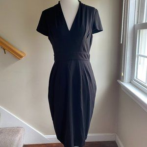Catherine Malandrino Black Cap Sleeve V-Neck Dress